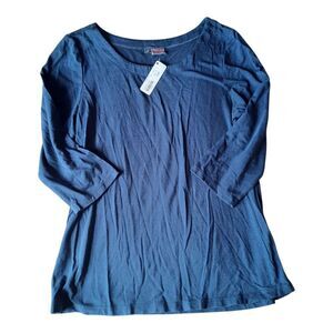 Tianello Deep Blue Long Sleeve Top